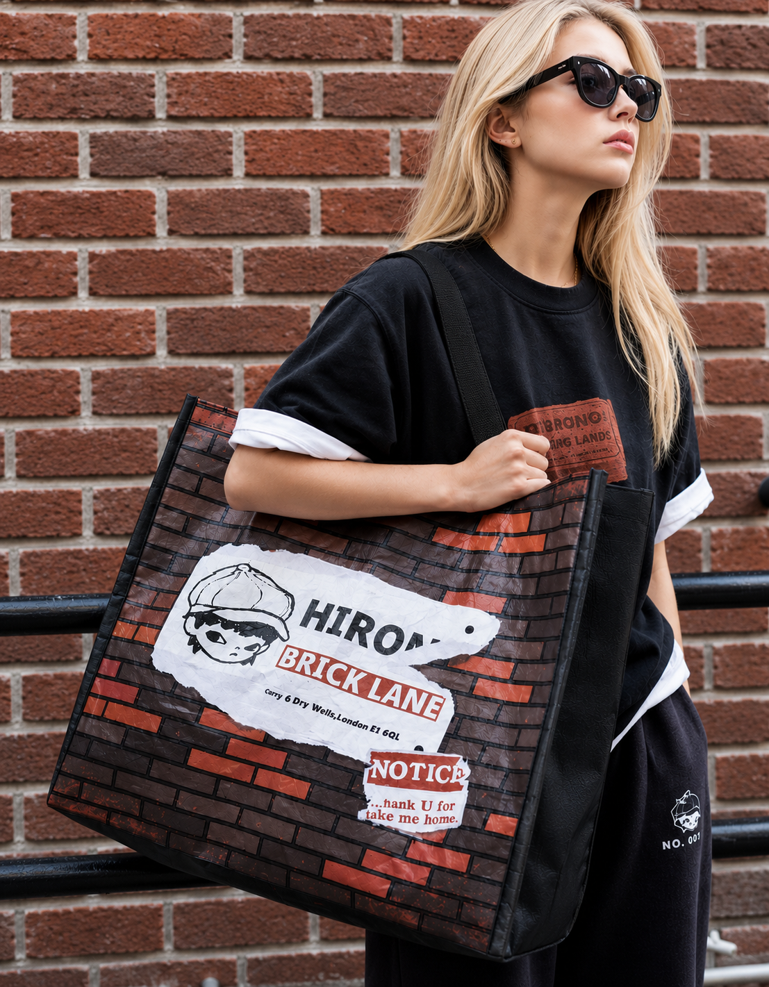 Pop Mart Hirono Brick Lane Exclusive Large Shopping Tote bag