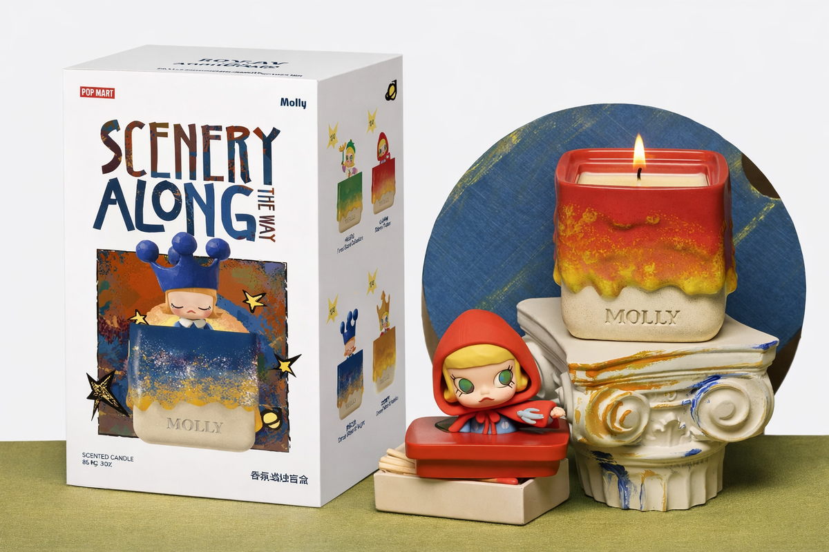 Pop Mart Molly Scenery Along The Way Series Ceramic Scented Candle - Berry Flutter