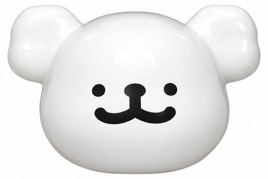 Funism Maltese Sweet Box Series white puppy-head blind-box capsule featuring rounded ears and an adorable black smiling face.