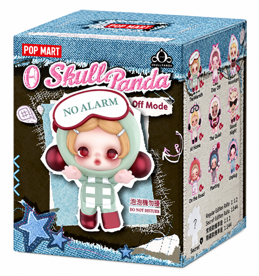 POP MART SKULLPANDA Off Mode POP ATTACH Hit Snooze original blind box on white background