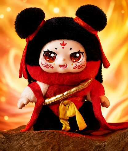 Kimmon Limited Edition Nezha's Flame Soul Plush Pendent in open face Box