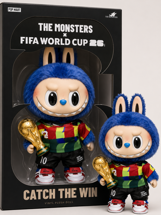 Pop Mart The Monsters x FIFA Series Catch the Win Vinyl Plush Labubu Large