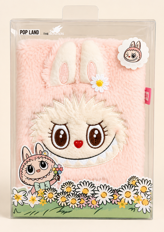 Pop Mart Exclusive Pop Land Mokoko Pink Plush Notebook