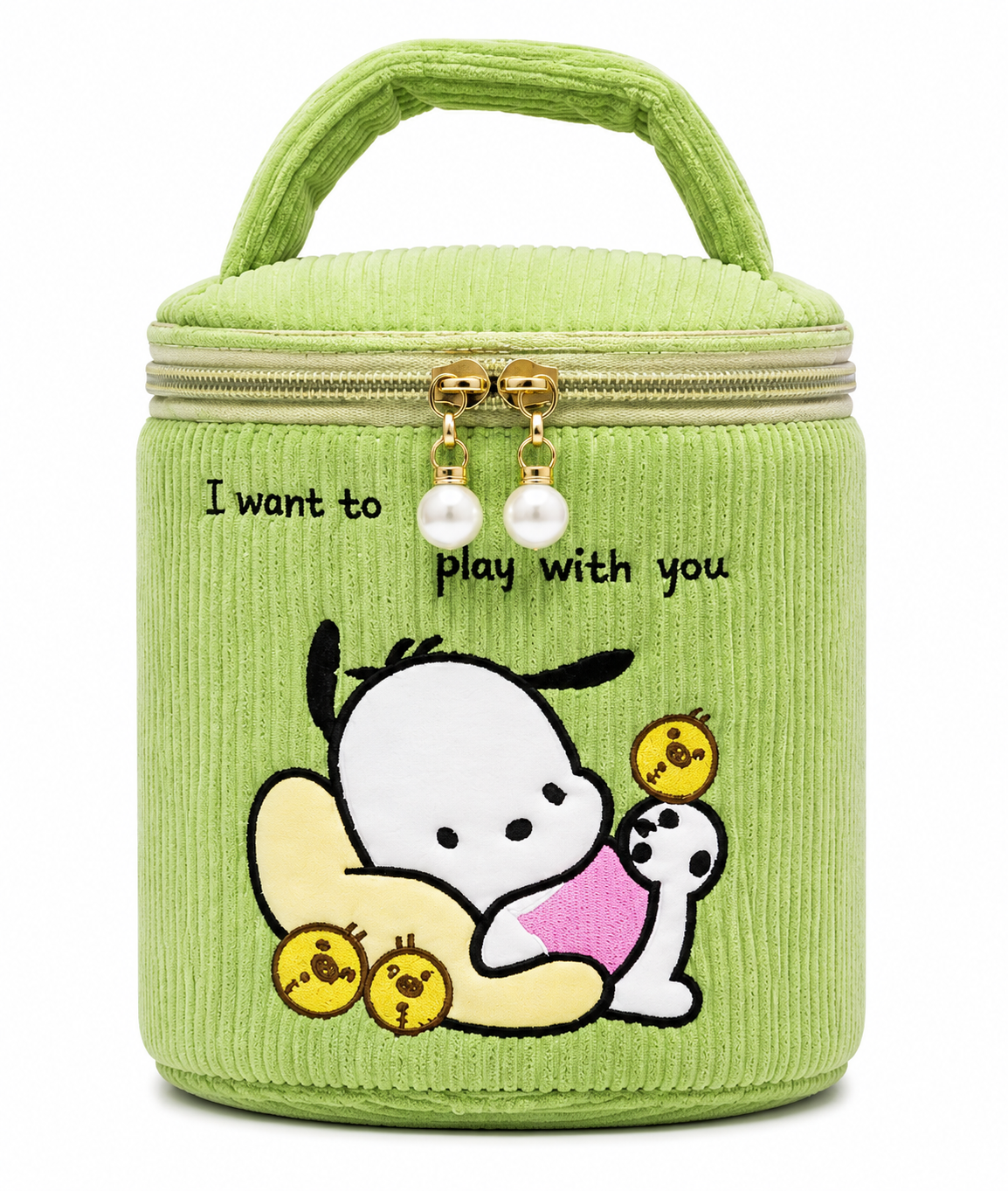 Kawaii Cord Beauty/Makeup Bucket-shaped Cosmetic Case, Portable Storage Bag