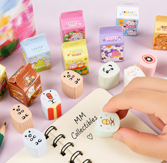 Blind Box Milk Carton Erasers ( 2 Boxes Supplied)