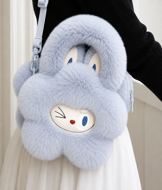 Pop Mart The Monsters Labubu Classic Series Plush Flower Bag in Blue