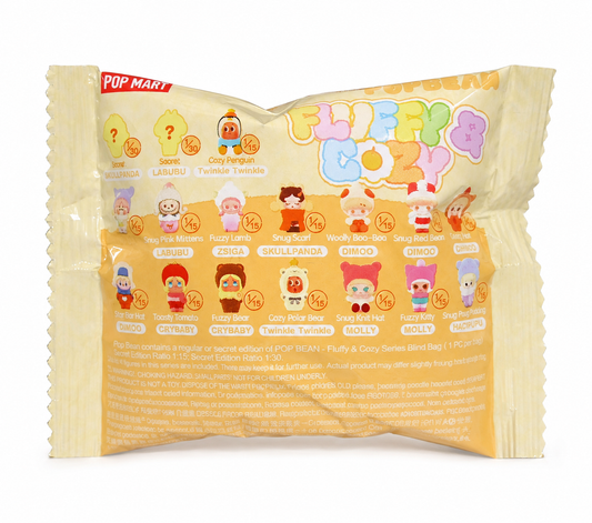 Pop Mart POP BEAN Fluffy & Cozy Series Blind Bag – Sealed Mini Figure