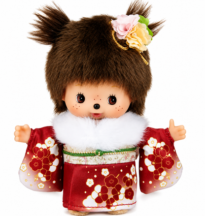 Sekiguchi Bebichhichi 20th Anniversary Haregi Girl 223152 in red floral Japanese kimono