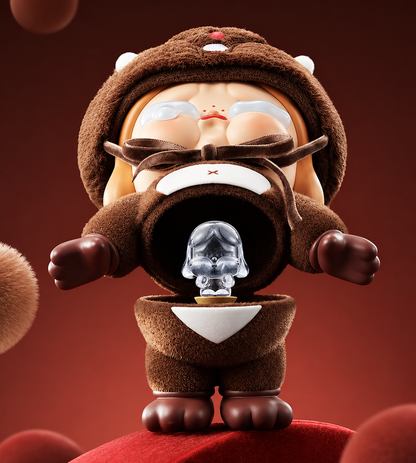 POP MART CRYBABY Be Mine Limited Edition 17cm figure opened at the waist to reveal the hidden miniature CRYBABY figure inside