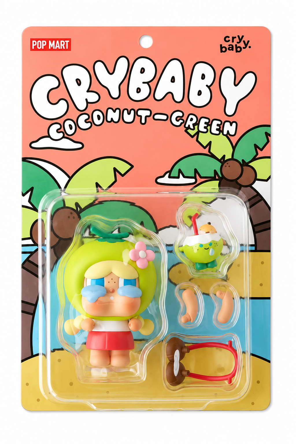 Pop Mart Crybaby Green Coconut Figure Blister Pack