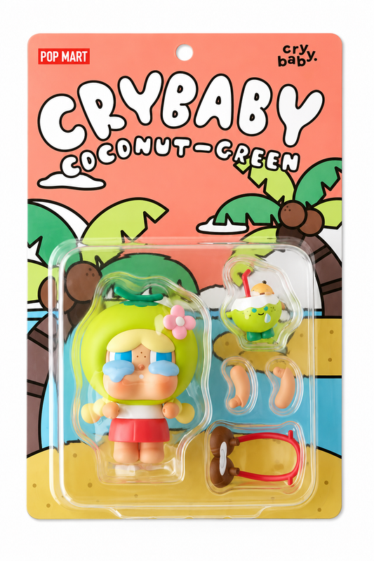 Pop Mart Crybaby Green Coconut Figure Blister Pack