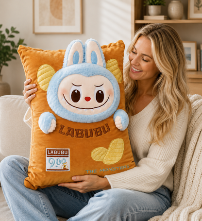 POP MART THE MONSTERS Labubu Wacky Mart Series Pillow Chips Plush Cushion