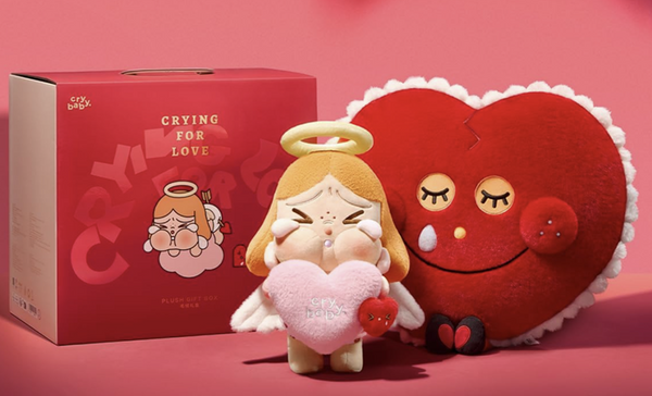 Pop mart CRYBABY Crying for Love Series - Plush Gift Box with Cushion & Plush Doll