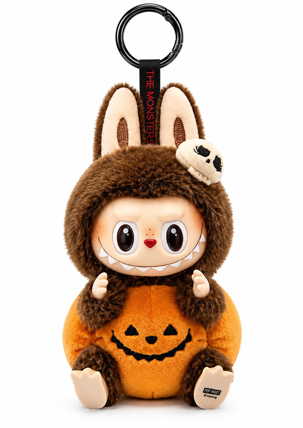 Pop Mart Labubu The Monsters Sitting Pumpkin Halloween Series Vinyl Plush Pendant