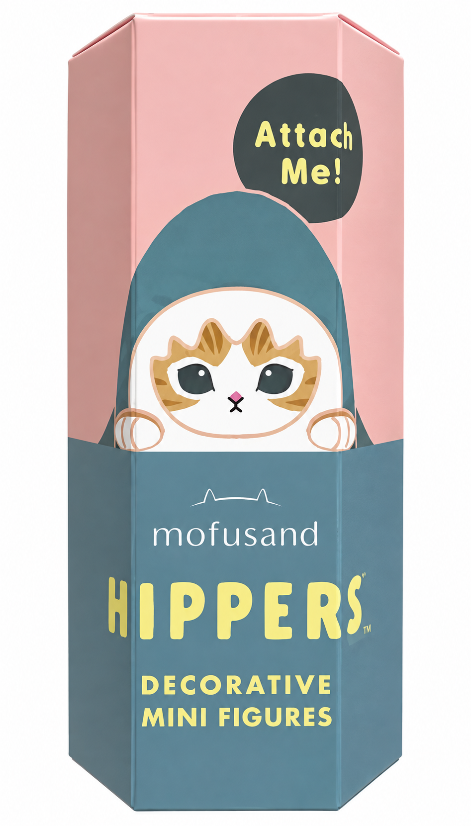 Mofusand HIPPERS Decorative Mini Figures original box for Flapjack Octopus Meow on white background