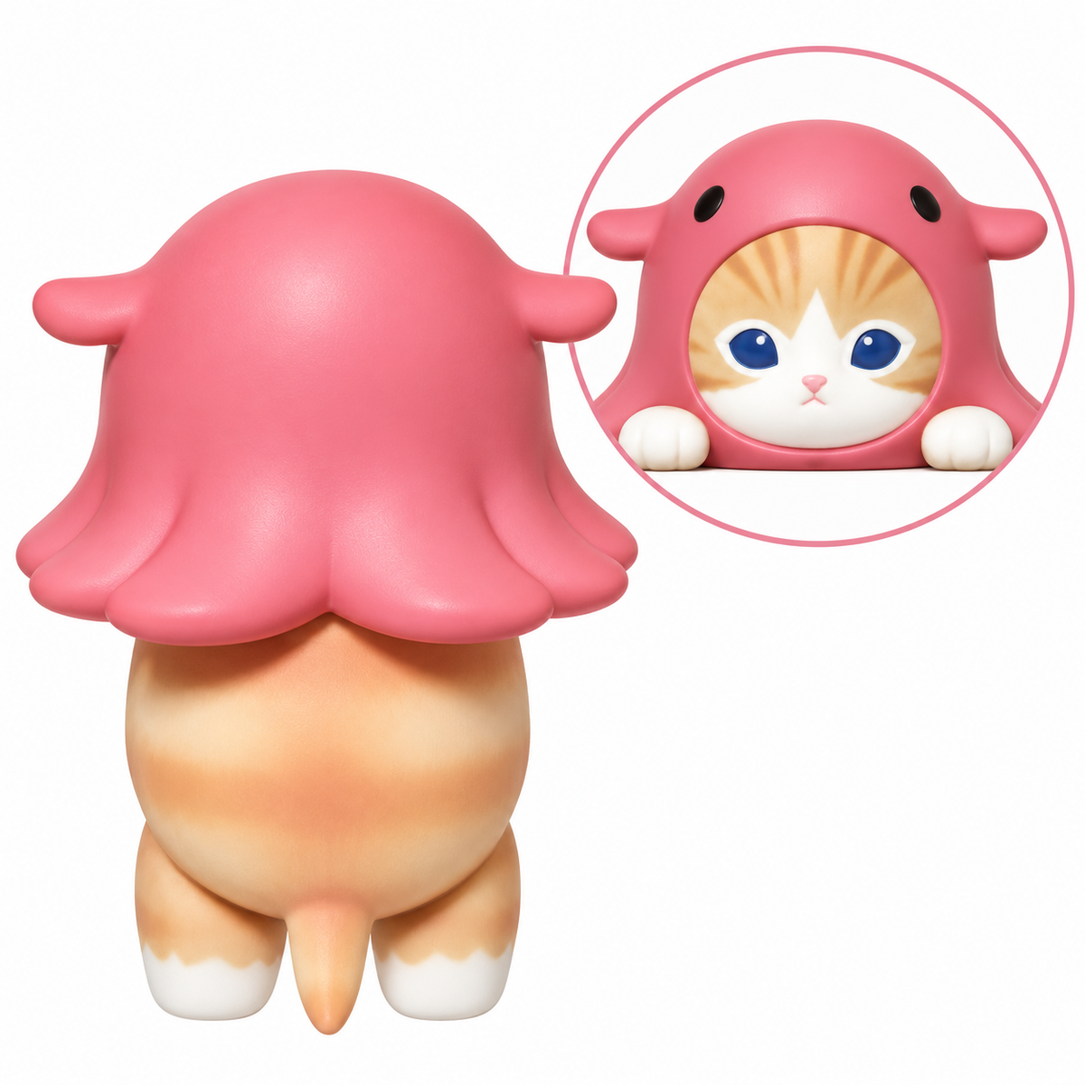 Mofusand HIPPERS Flapjack Octopus Meow figure showing pink octopus costume with front character inset