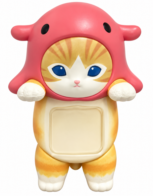 Mofusand HIPPERS Flapjack Octopus Meow confirmed figure in pink octopus costume on white background