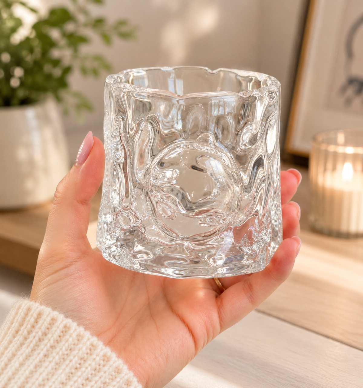 POP MART HIRONO Living Wild whiskey glass and presentation box lifestyle product image