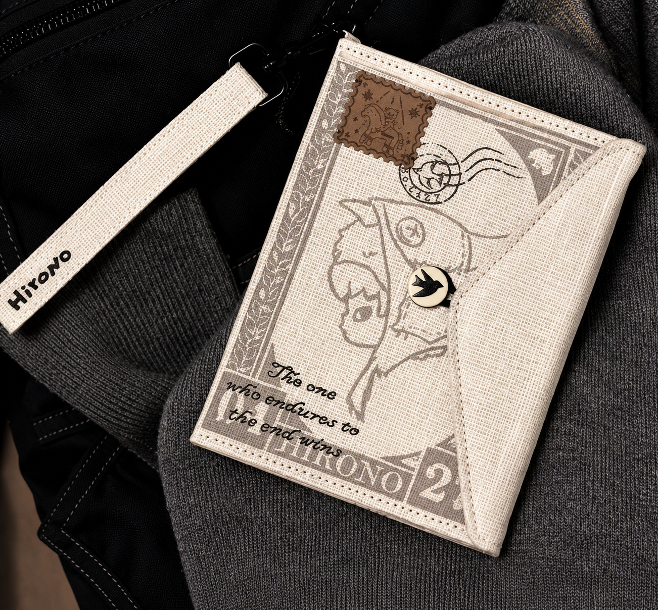Pop Mart Hirono Mist Walker Fabric Passport Holder/Wallet - Limited Supply