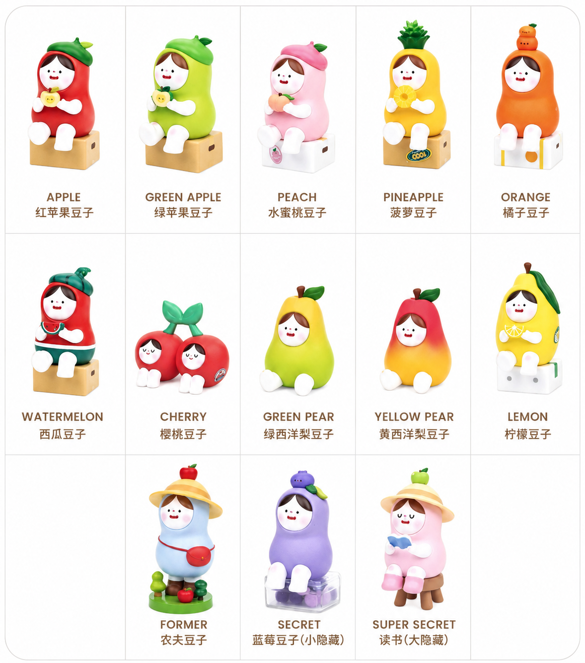 Ahnsim Factory KONG Fruit Farm Figure Series