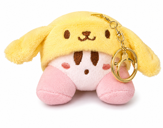 Kirby × Pompompurin Plush Keychain Pendant
