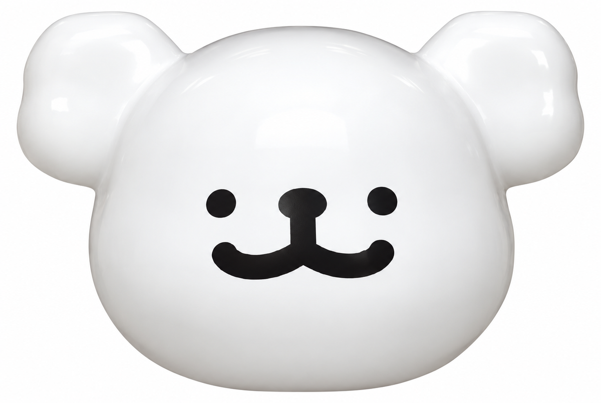 Funism Maltese Sweet Box Series white puppy-head blind-box capsule featuring rounded ears and an adorable black smiling face.