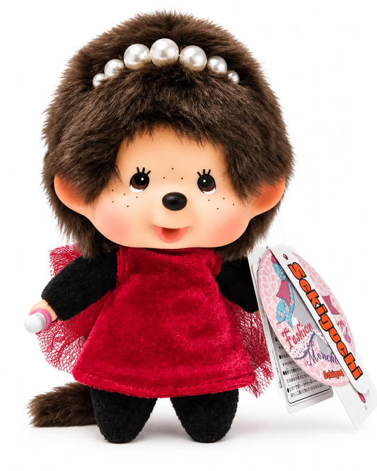Sekiguchi Rare Monchhichi Big Face Fashion Charm Adult Chic Red Dress – Overseas Exclusive