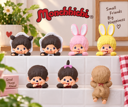 Monchhichi HIPPERS 2025 decorative mini figure collection line-up including Pink Chimutan bunny