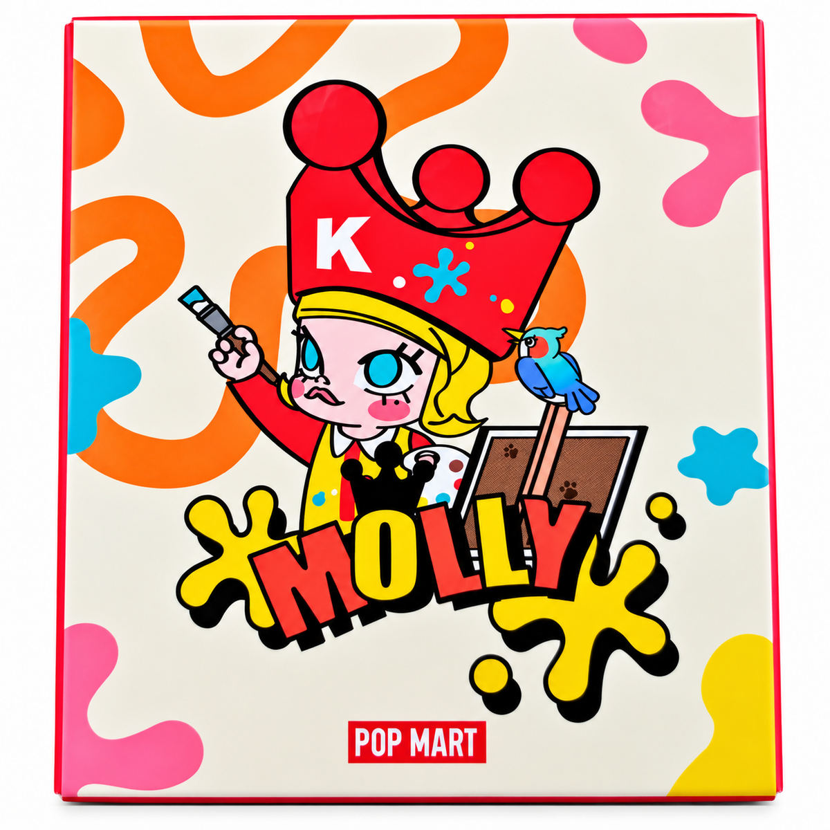 Pop Mart Molly folding hairbrush and mirror 2023 collectible box featuring colourful Molly artwork.