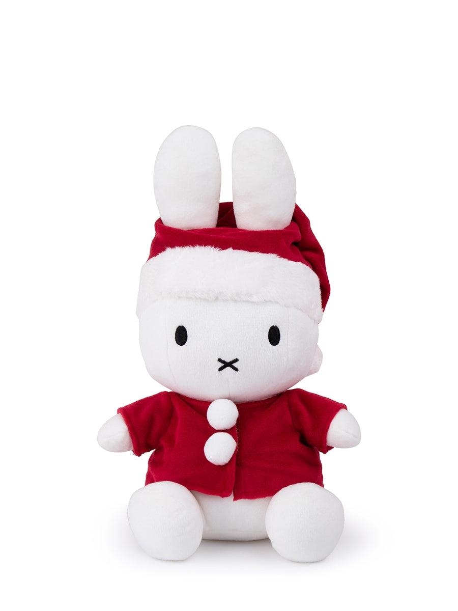 Large 33cm Miffy Santa Claus Christmas plush wearing a festive red and white Santa outfit with matching hat, perfect for Christmas gifting and collecting.