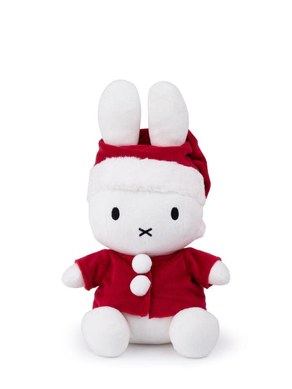 Large 33cm Miffy Santa Claus Christmas plush wearing a festive red and white Santa outfit with matching hat, perfect for Christmas gifting and collecting.