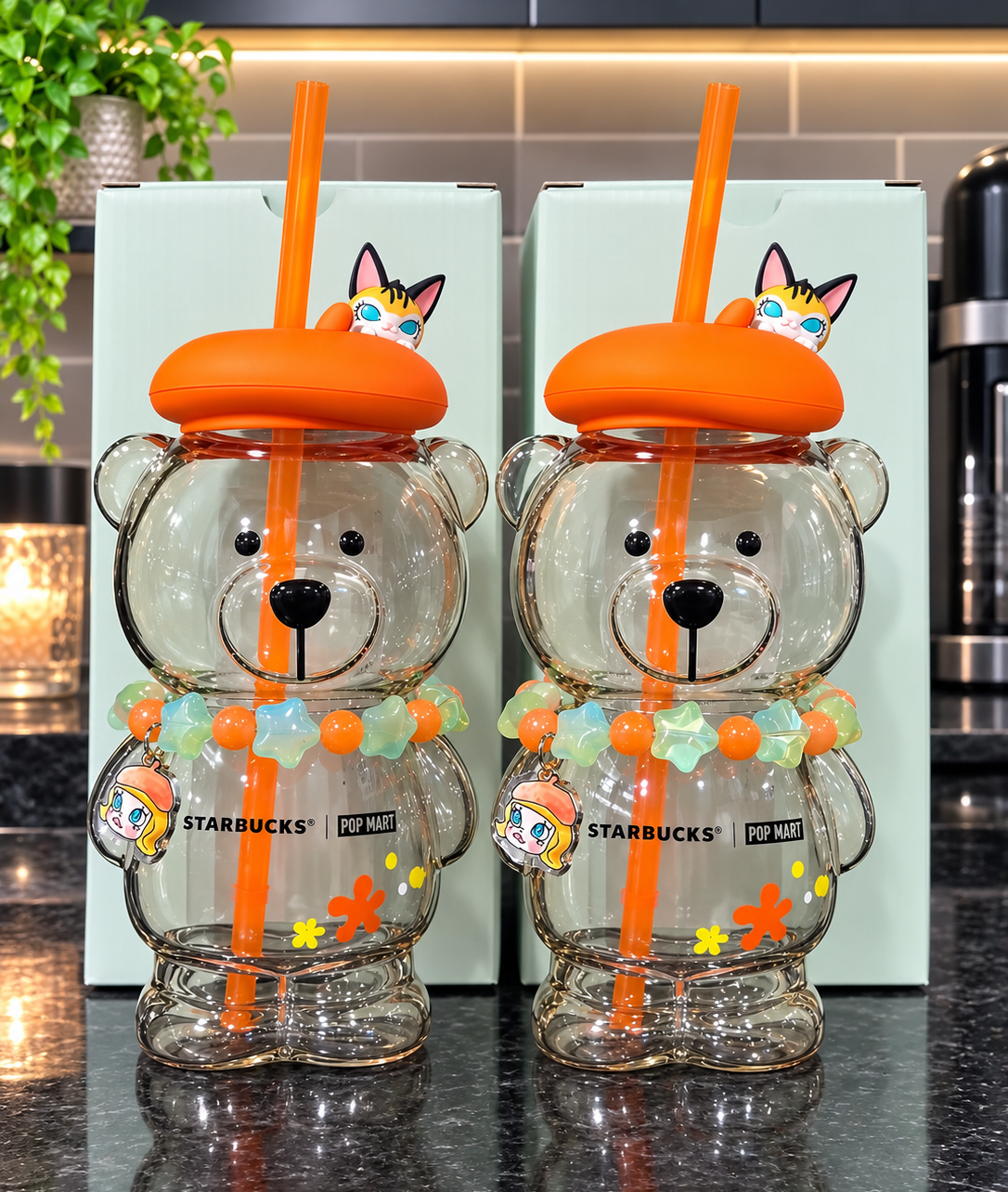Starbucks × POP MART MOLLY Bearista Glass Cold Cup 15oz – 2026 Limited Edition