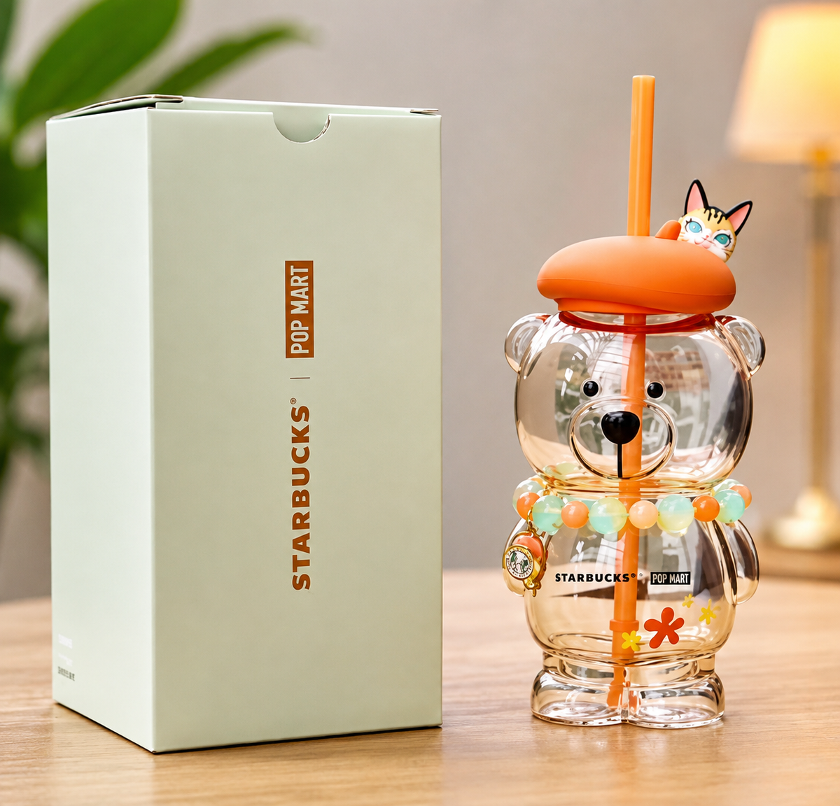 Starbucks × POP MART MOLLY Bearista Glass Cold Cup 15oz – 2026 Limited Edition