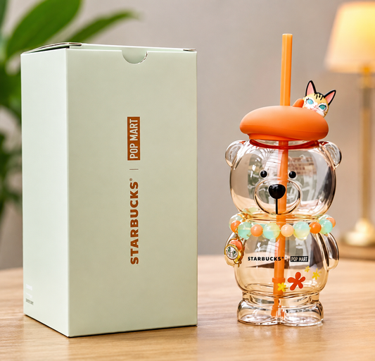 Starbucks × POP MART MOLLY Bearista Glass Cold Cup 15oz – 2026 Limited Edition