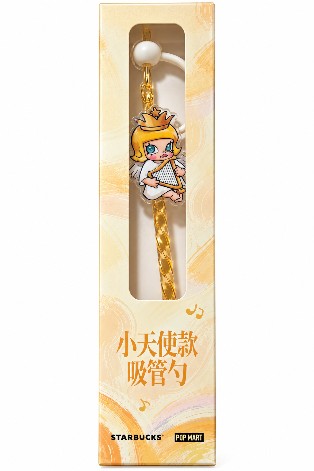 Starbucks x POP MART MOLLY Little Angel straw spoon 2026 in original boxed packaging