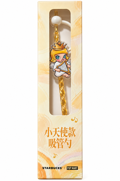 Starbucks x POP MART MOLLY Little Angel straw spoon 2026 in original boxed packaging