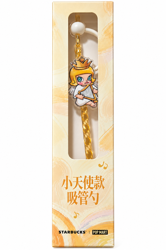 Starbucks x POP MART MOLLY Little Angel straw spoon 2026 in original boxed packaging