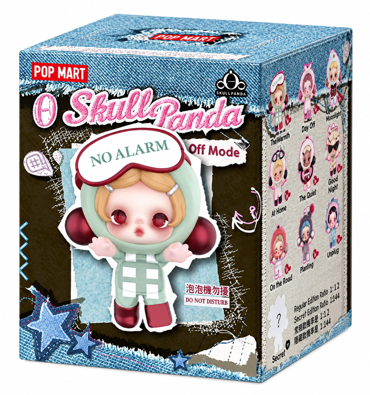 POP MART SKULLPANDA Off Mode POP ATTACH Hit Snooze original blind box on white background