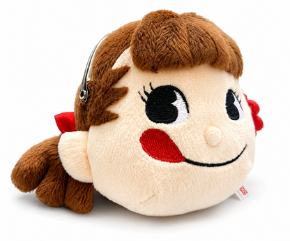 Rare Fujiya Peko-Chan Plush Gamaguchi Coin Purse Keychain – Bandai Japan 2013