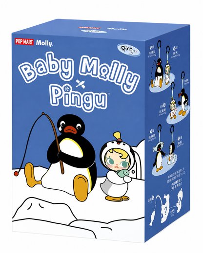 Pop Mart Baby Molly × PINGU Happy Fishing Series Plush Pendant Little Fishing Boat