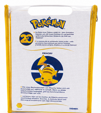 TOMY Pokémon 20th Anniversary Pikachu #025 Winking Plush – 2016 – Original Collector Case