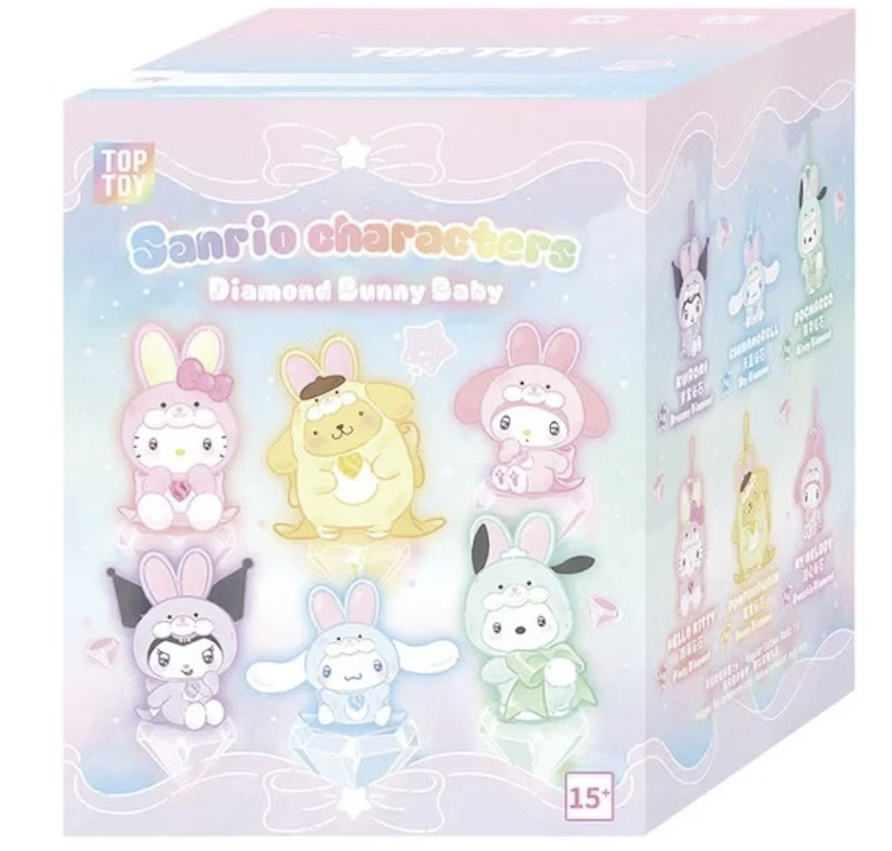 Top Toy Sanrio Characters Diamond Bunny Baby Vinyl Plush Pendant Confirmed - Pochacco Minty Diamond