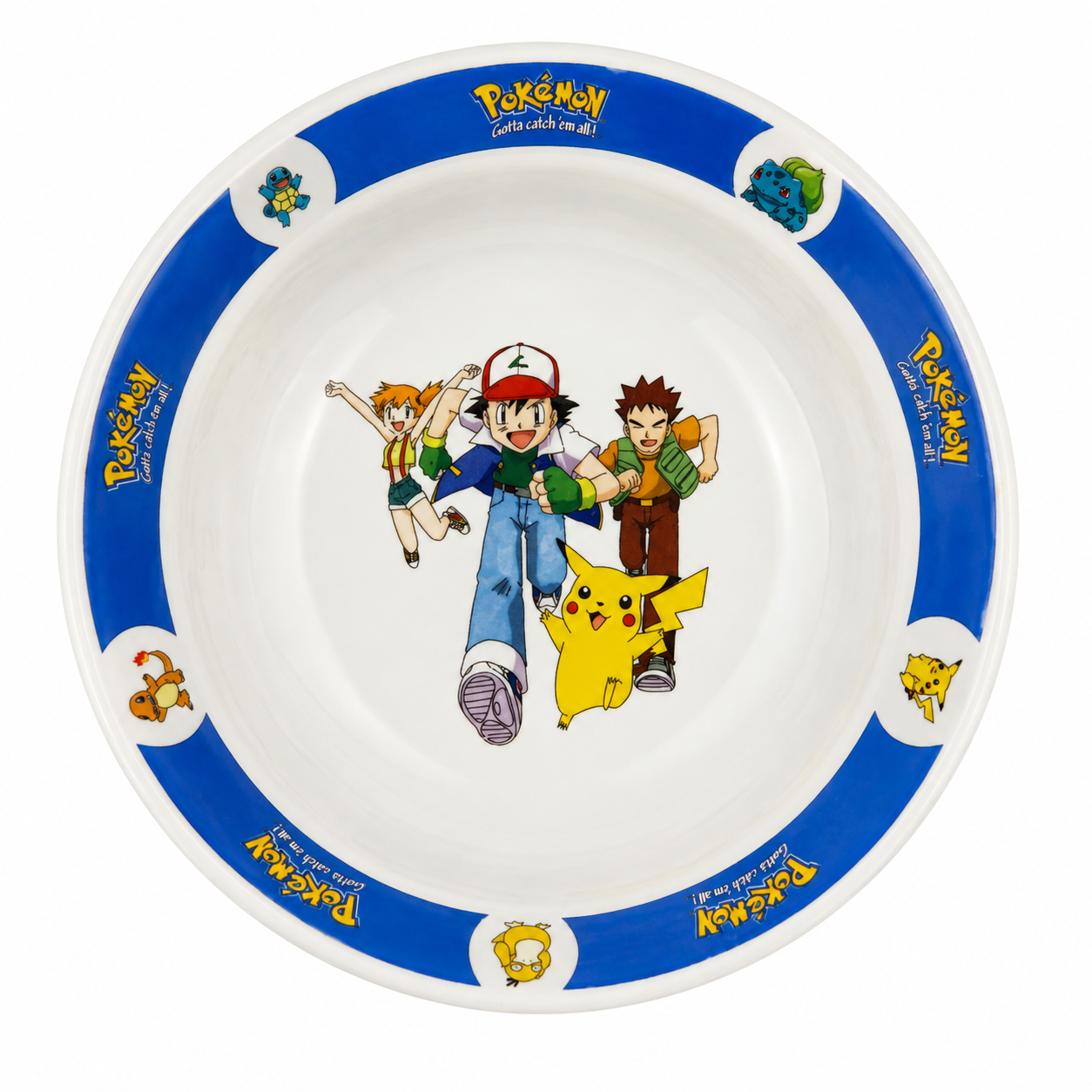 Vintage Wade Pokémon Ceramic Bowl & Plate Set – Ash, Pikachu, Misty & Brock – 2000