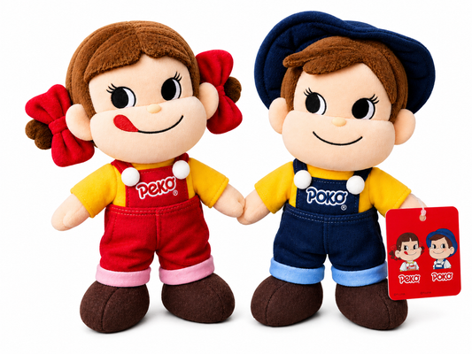 SEGA Peko-Chan & Poko-Chan Vintage 2004 Overall Plush Pair – Complete 2-Piece Set