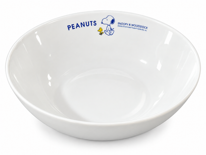 Unused vintage 2006 Japanese Peanuts Snoopy and Woodstock ceramic promotional bowl