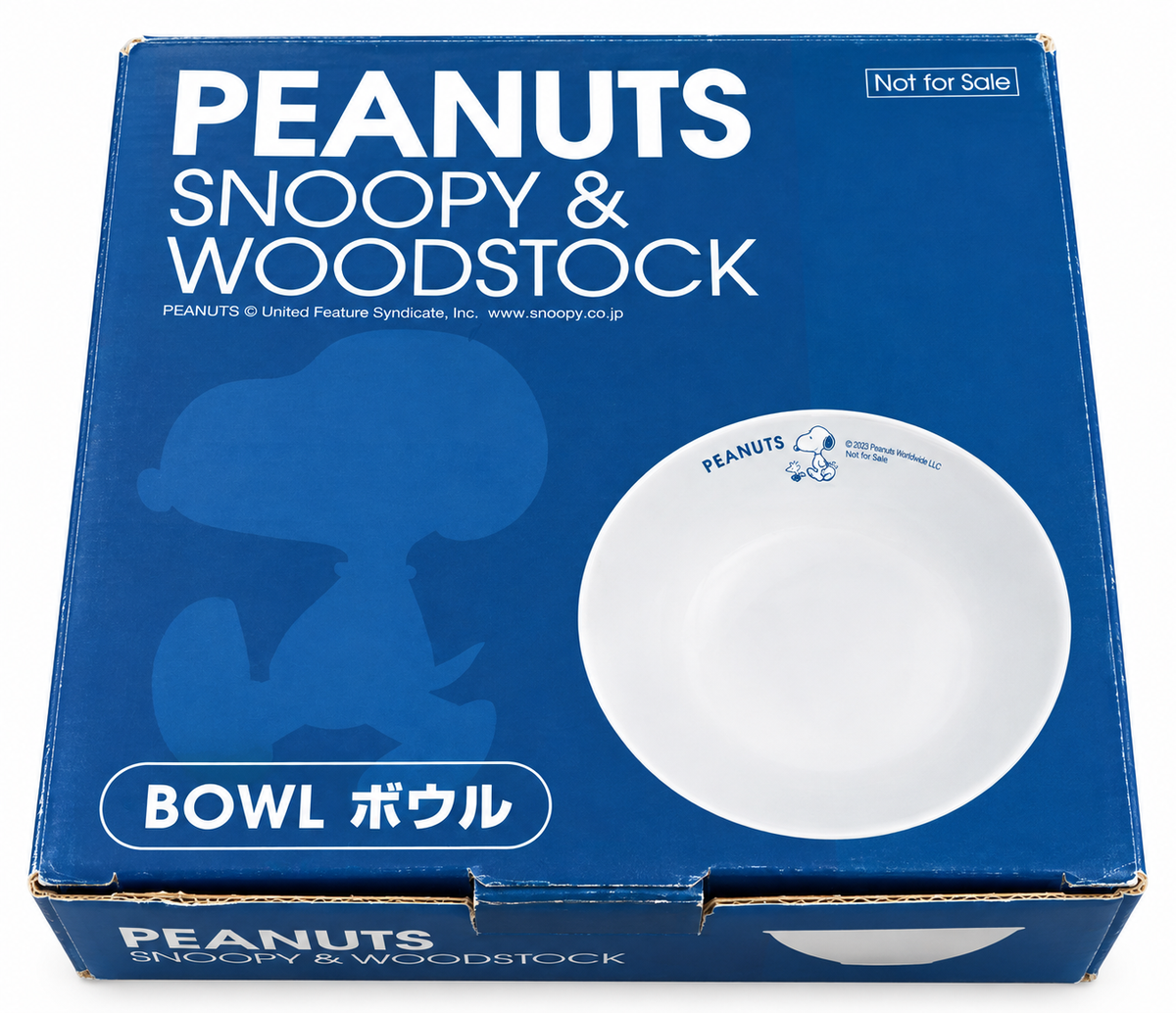 Vintage 2006 Japan Peanuts Snoopy and Woodstock bowl with original Not for Sale promotional box