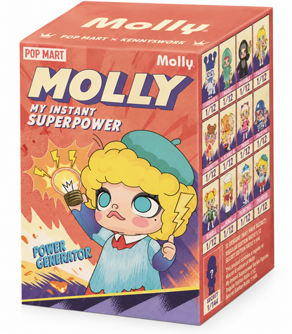 Pop Mart Molly My Instant Superpower Series original collector's box for the Super Magnet figure.