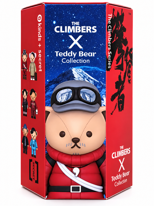 Rare 2019 The Climbers × Teddy Bear Collection blind box in original red and black packaging