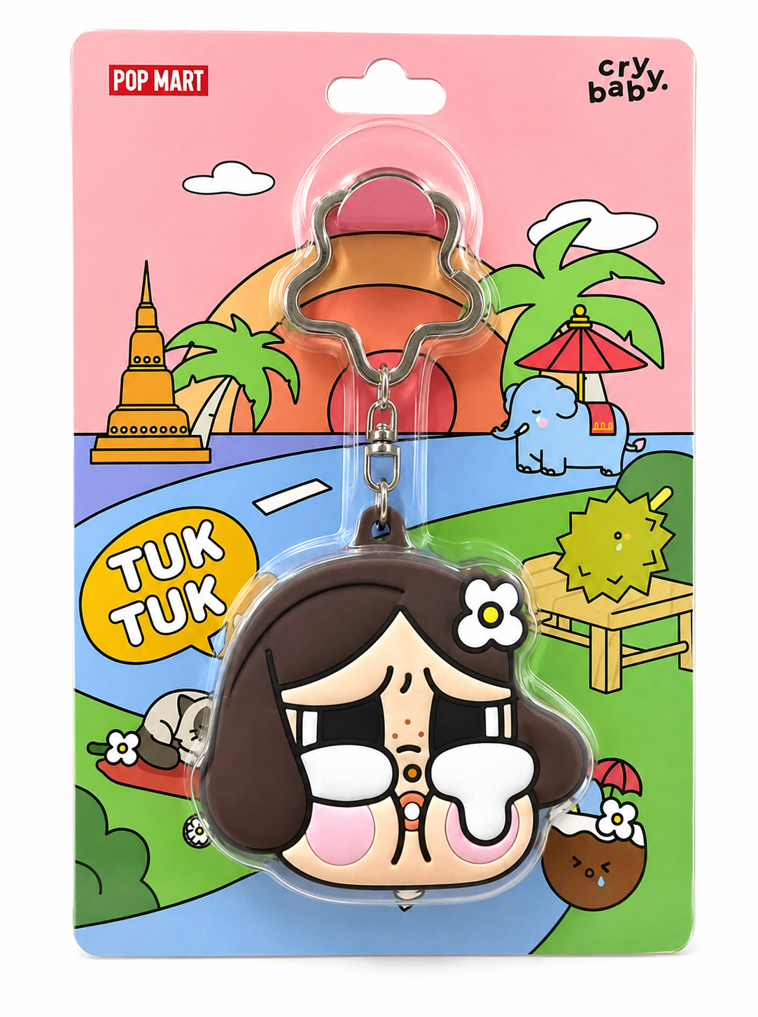 Pop Mart Crybaby Hello Thailand Series – Tuk-Tuk Ahead, Slow Down Magnetic Rubber Stamp Pendant
