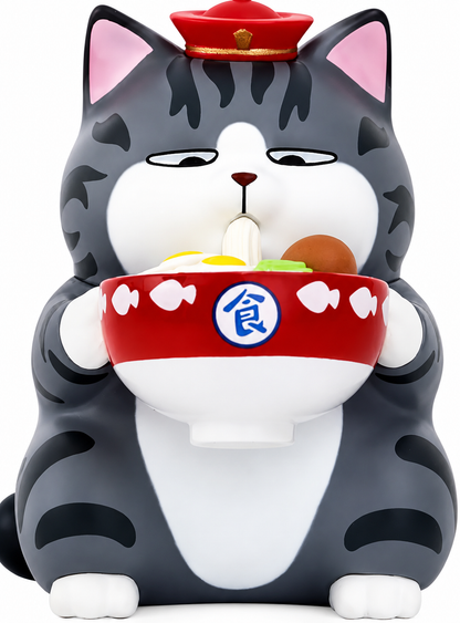 52TOYS Wuhuang & Bazhahei Daily Life Series 4 Confirmed Blind Box Figure - Noodle Eating Kitty